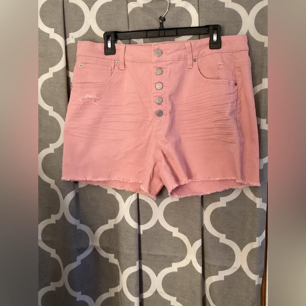Time& Tru Pink High Rise Shorts